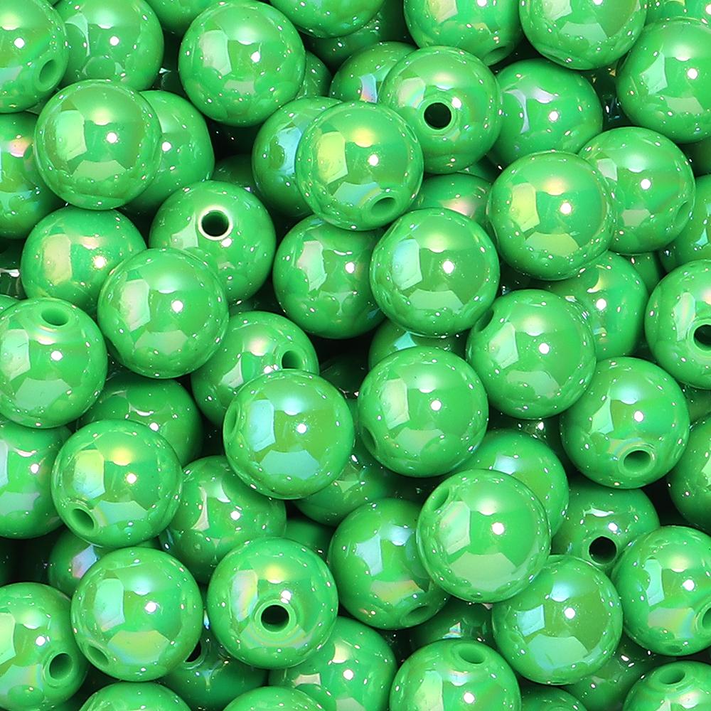 20-200pcs/lot 6-16mm Plated UV Colored Acrylic Ball Beads Loose Spacer Round Bead For DIY Phone Chain Bracelet Jewelry Accessory