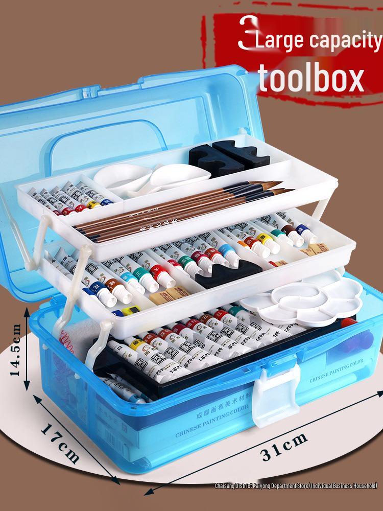 Čínské malířské pigmenty: 12 barev pro začátečníky v kaligrafii a sada 24 barev pro malbu Gongbi pro studenty a děti