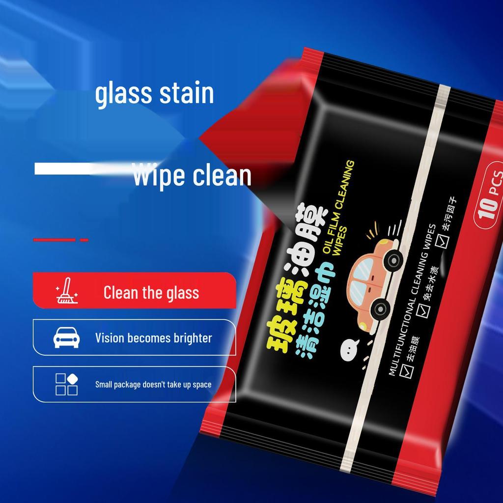 Car Glass Oil Film Removal Wipes - No-Wash Windshield & Interior Cleaner