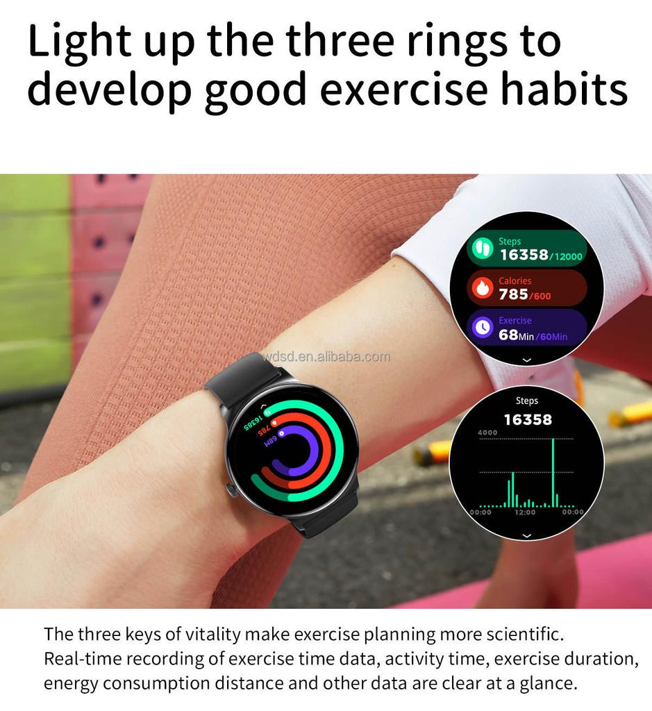 DA09 1.43 Amoled Screen Smart Watch Inteligente Dafit App Fashion Design Call Health Monitoring IP67 Compass for Men Women
