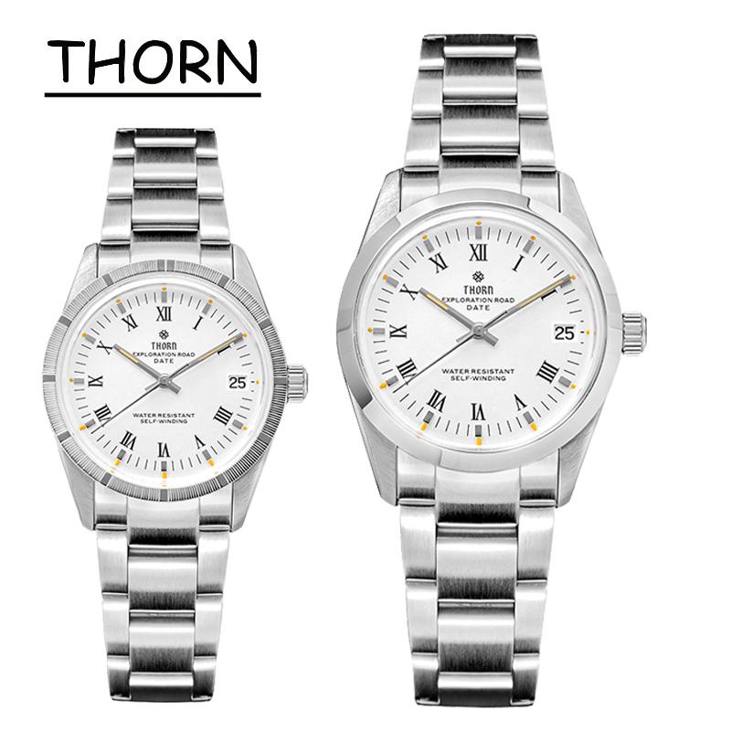Thorn T004 Mechanical Watch PT5000 Automatic Movement Fashion Couple Watch 100m Waterproof Sapphire Luminous 34mm Tribute Watch