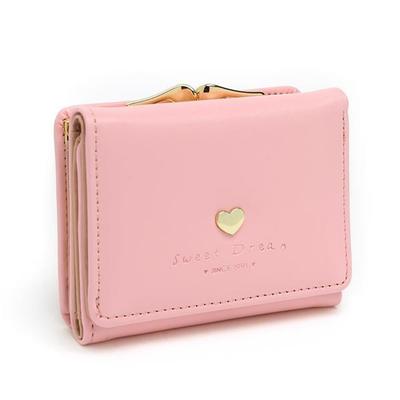 Deli Leather Half Wallet (Pink) / Women's Half Wallet