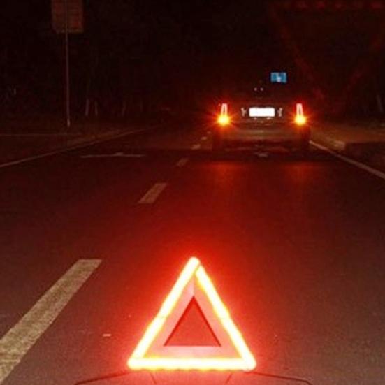 Reflective Vehicle Tripod Emergency Folding Warning Triangle Stand 45cm Side Length Night Visibility Stable Metal Vehicle Bracket