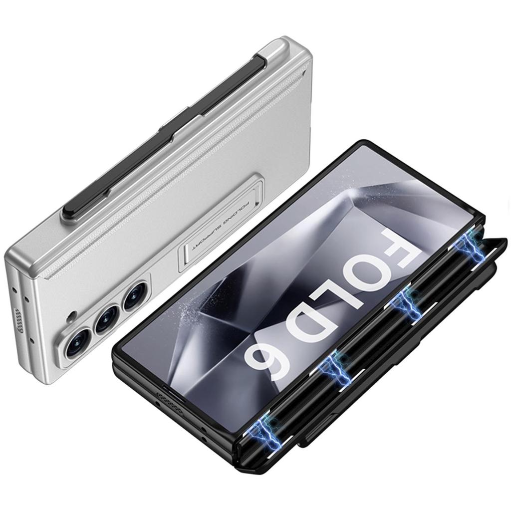 Samsung Fold6 Pen Slot Case: Cross-Border Folding, Magnetic Flip, Hinge Protection.