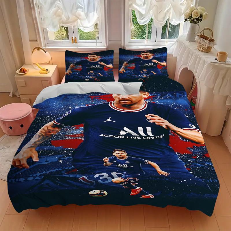 Lionel Messi Psg Celebration Print 3Pcs Bedding Setduvet Cover With 2 Bedropillowcase Home Birthday Gift