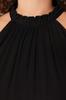 Women's Style Plus Size Black Halter Neck Woven Dress