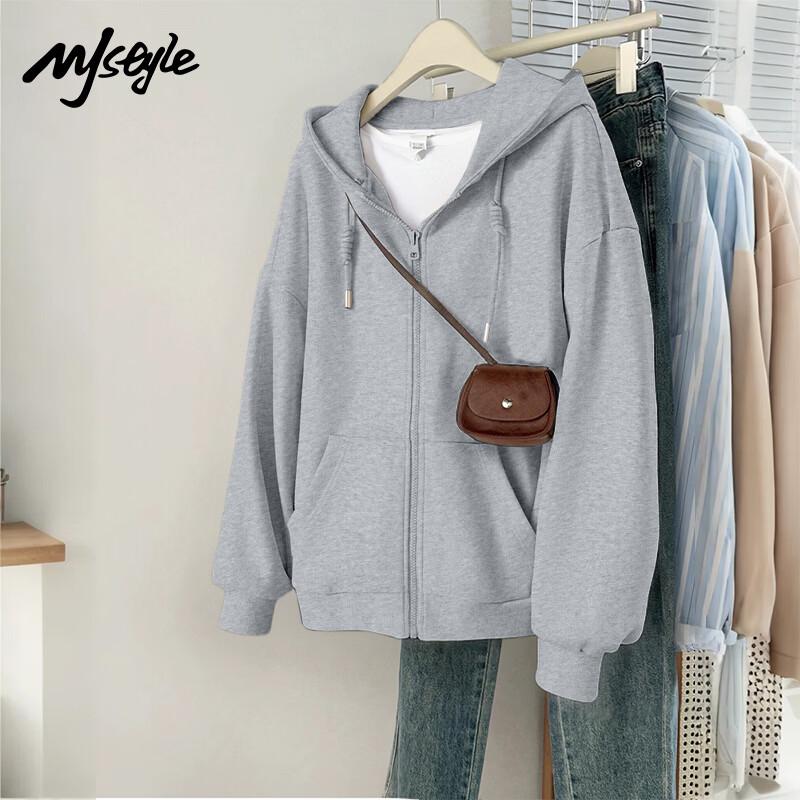 MJ STYLE Women s Hooded Sweatshirt Cardigan 2XL