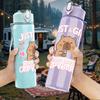 1PC Just A Girl Who Loves Her Mama Heart Print 750ml Color Plastic Sports Water Bottle Leakproof Flip Straw Lid Suitable for Sports Office Home Use