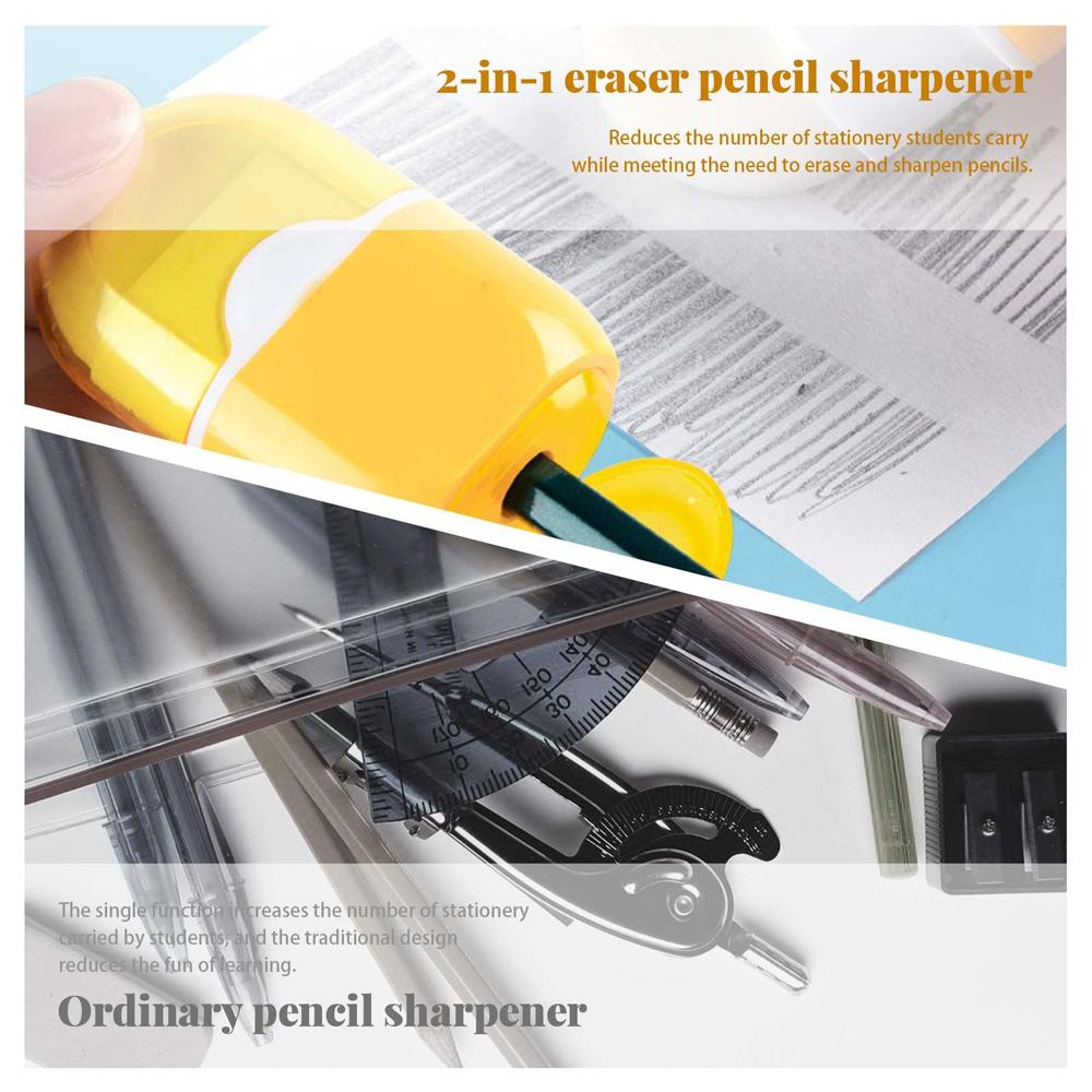 2 Pcs 2-in-1 Pencil Sharpener Manual Pencil Sharpeners with Container for Kids Adults Student School Home Office Supplies