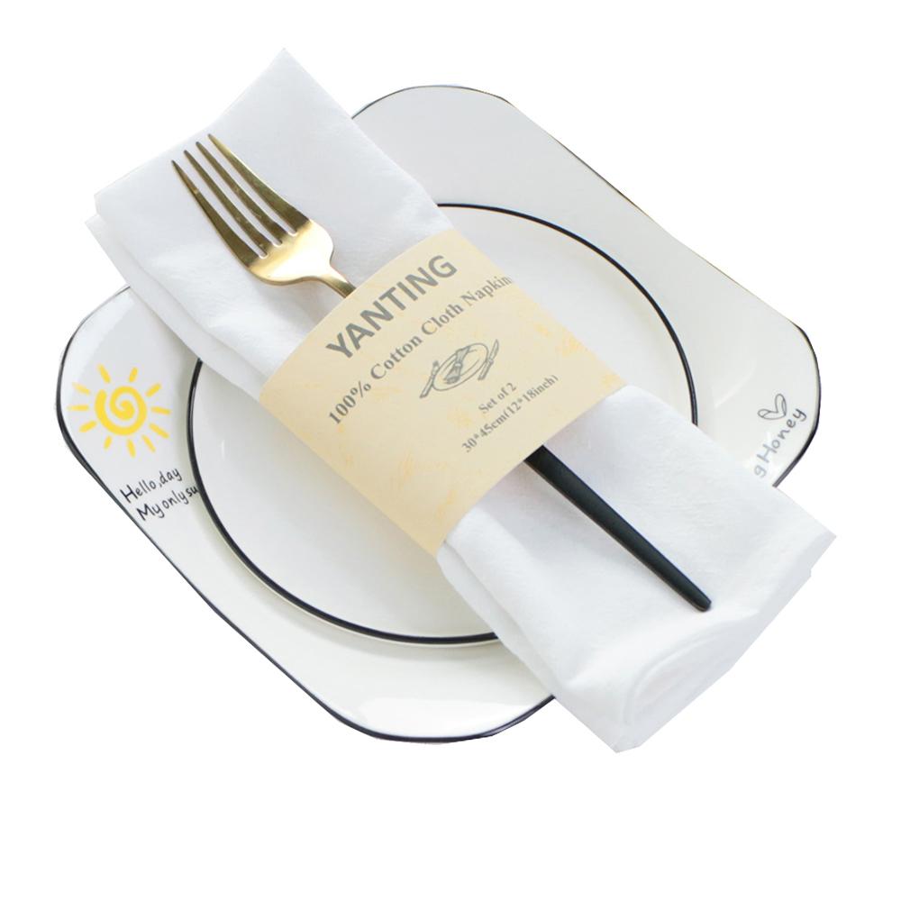 6 Pcs Serving Cloth Napkins 30x45cm Natural Cotton Fabric Serviette Kitchen Tea Table Towels for Wedding Decoration Baby Shower