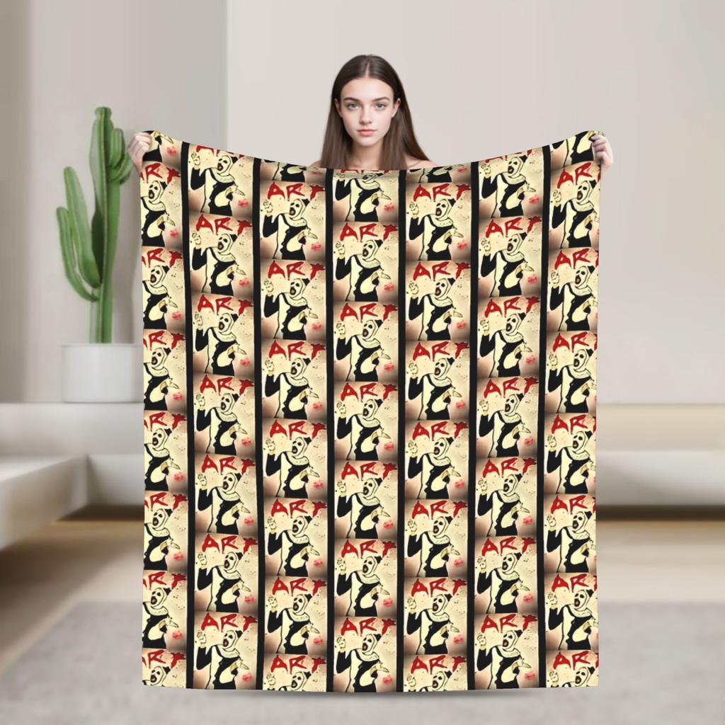 Terrifier 3 Christmas Santa Blanket The Clown Plush Vintage Warm Throw Blankets for Coverlet Spring/Autumn