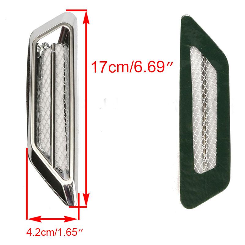 2pcs Chrome Car SUV Air Flow Fender Side Vent Decoration Sticker For BMW Benz