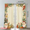 2pcs 2D flat printing Christmas Classic Hot Curtains Christmas Santa Claus Gifts Digital Printed Polyester Drapes Holiday