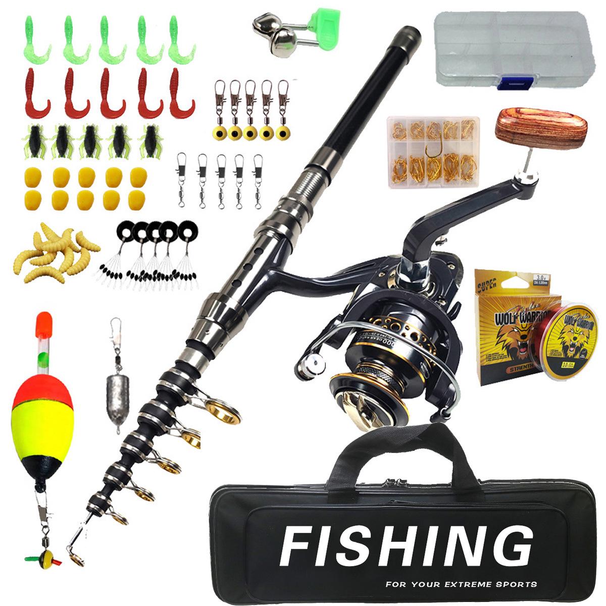 

ZURYP Long Cast Fishing Tackle Set: Rod, Soft Baits, Hooks, Line for Sea & Reservoir Fishing. 1.8m