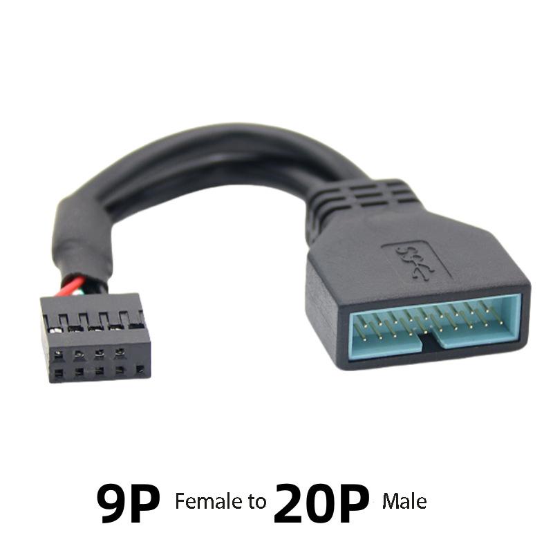 Motherboard 9PIN to 20PIN Flex Cable USB2.0 to USB3.0 Data Transfer Copper Convert Wire for PC Computer Case Extend Cord Adapter