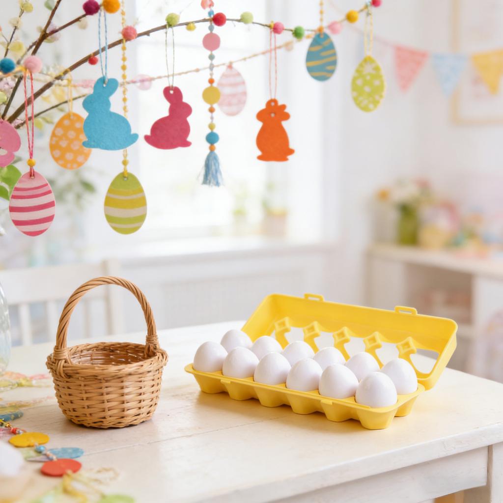 1Box 12 Easter Eggs Matching Toys For Early Childhood Education And Development.