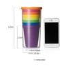 7-teiliges Regenbogen-Plastikbecher-Set, wiederverwendbar, für Picknick, Reisen, trendig, lustig, tragbar, Regenbogenanzug, Tasse, Party, Kinder-Trinkbecher