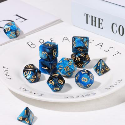 7 Stück/Set Polyedrische Würfelset Spielwürfel für Trpg Dnd Zubehör Polyedrische Würfel für Brettkartenspiel Mathespiele