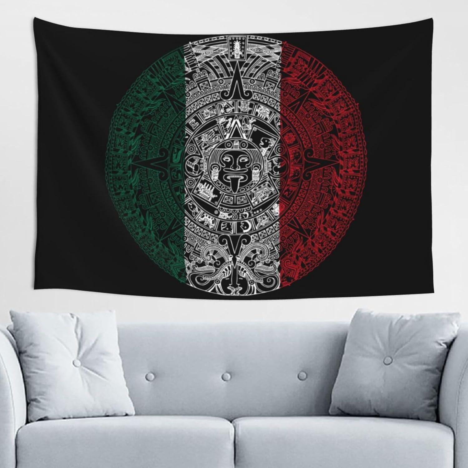 Tapestry funny Mexico Aztec calendar 75x100