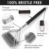 BBQ Grill Brush Cleaning Brushes Tool Grill BBQ Stainless Steel Bristles Non-stick Grilling Kitchen Brushes Barbecue Accessories