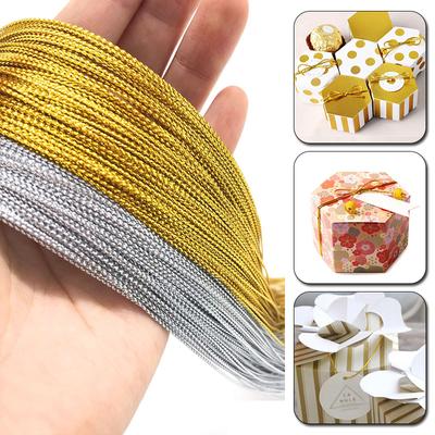 1 Bundle DIY Decor Packaging Rope Birthday Party Supplies Christmas Wedding Gold Silver Gift Ribbons