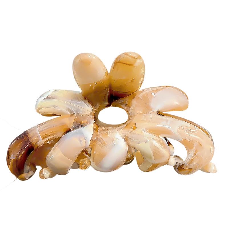Ink Wash Floral Petal Claw Clip, High-End Medium Shark Clip for Full Back, 2026 Style Hair Accessory for Women.