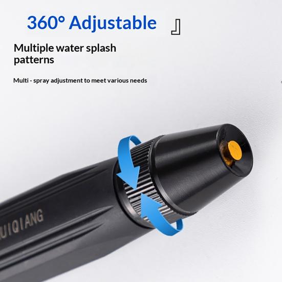 High Pressure Jet Nozzle, Car Wash Hose Nozzle with Adjustable Spray Settings, Booster Nozzle Includes Hose Clamps for Car Washing, Garden Watering,
