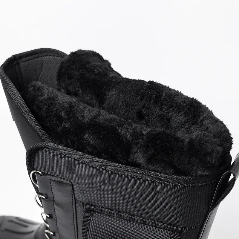 Winter Waterproof Snow Boots Men Fashion Plush Thick Sole Warm Comfortable Boots Outdoor Anti Slip Fishing Casual Walking Shoes