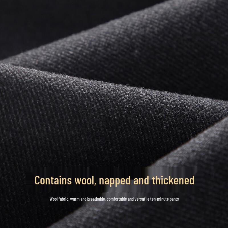 Shanshan Men's Wool Blend Flannel Straight Casual Pants