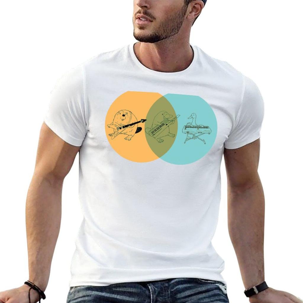Keytar Platypus Venn Diagram  Ogb Tshirt Summer Holiday Casual Tee