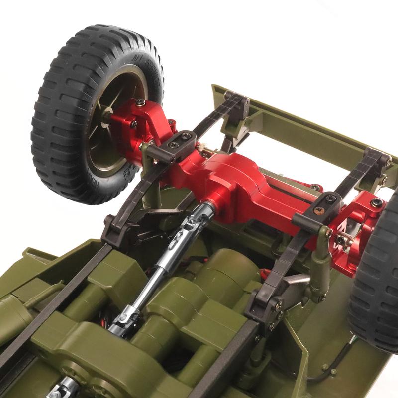 for JJRC 1/10 C8815 Willys MB Retro Jeep Upgrade Accessories Aluminum Alloy CNC Anodized Full Metal Front Rear Portal Axle Set