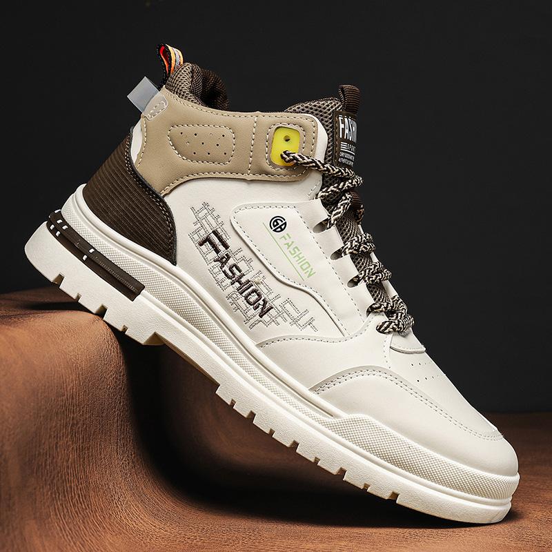 2024 Mens High Top Sneakers Casual Autumn Soft Sole Walking Shoes Designer Fashion Safety Work Shoes Comfortable Platform Boots