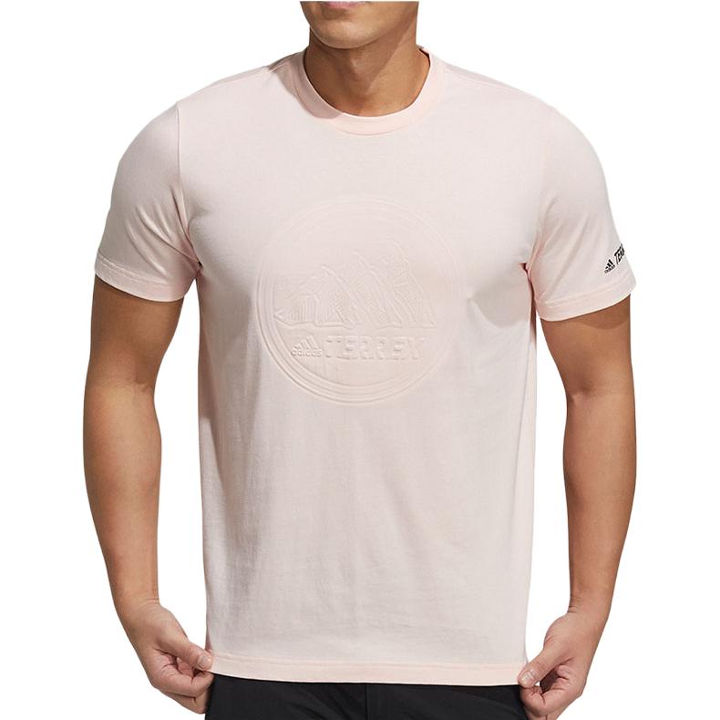 Adidas T Shirts Unisex Pink Crew Neck Moderate GN9461