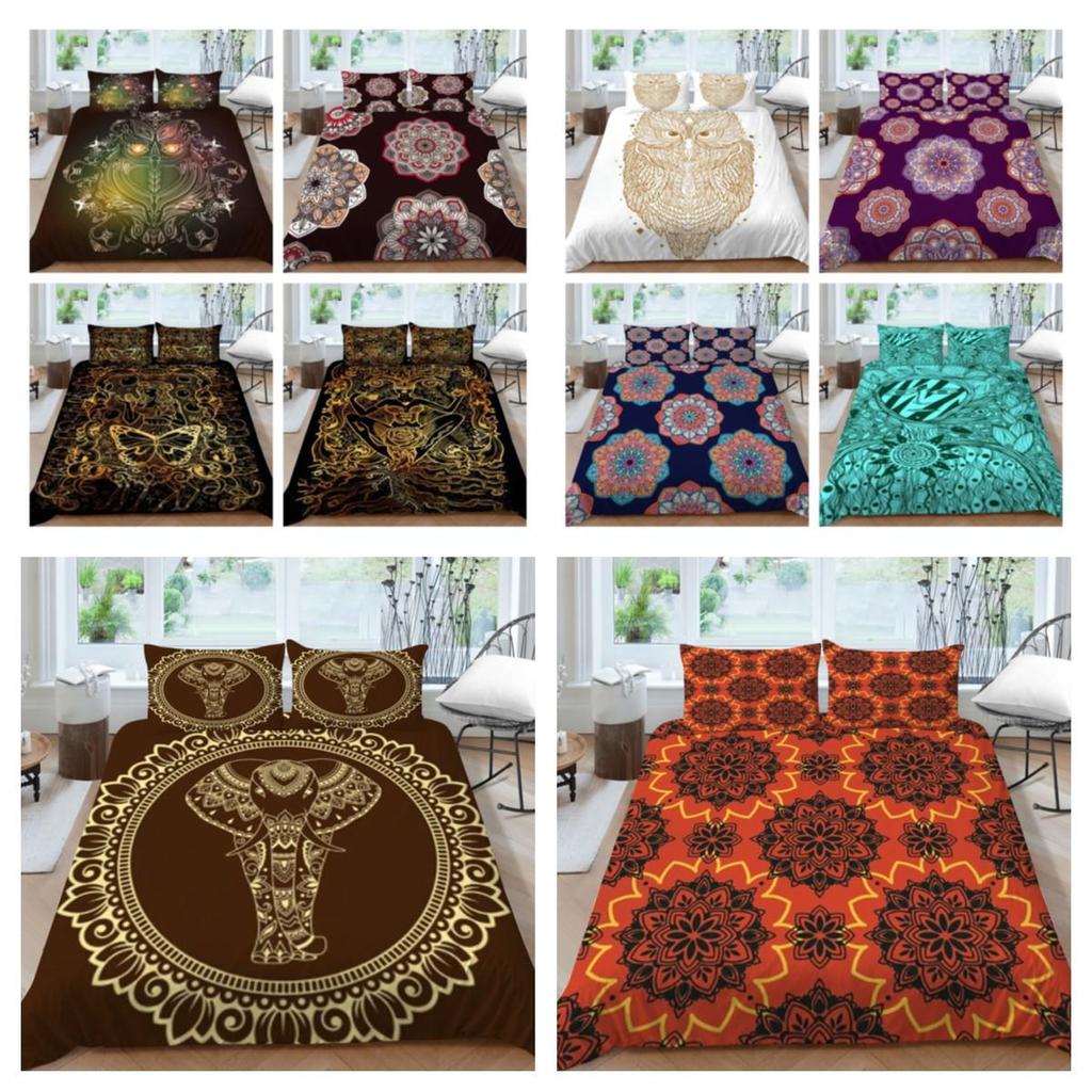 Bed Cover 3D Bohemia Printing Themed Print Homes Bedding Quilt Cover Textiles Polyester Breathable Home Bedclothes