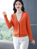2025 Autumn Women's Slimming V-neck Woolen Sweater - Solid Color Knitwear Pullover