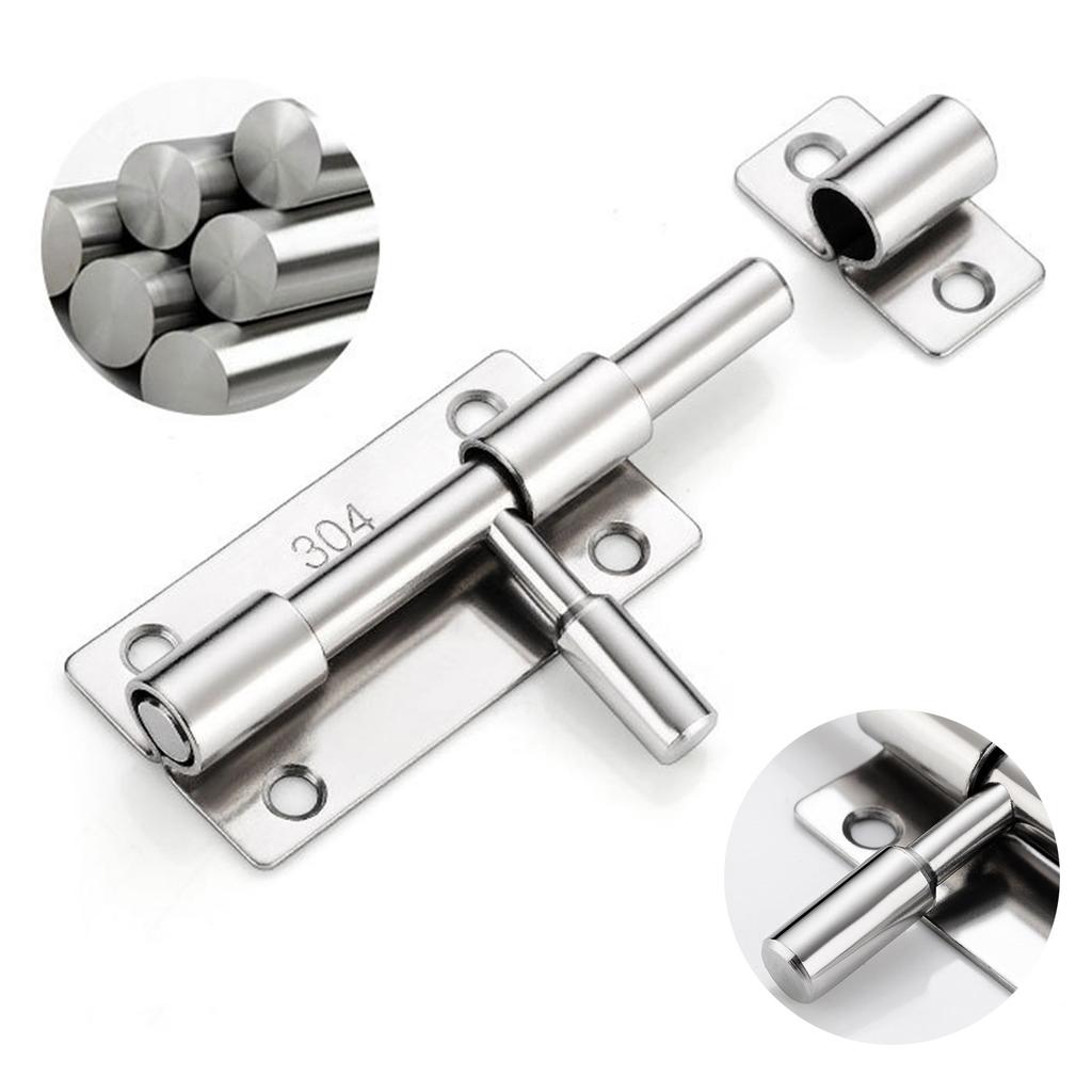 Sliding Bolts Latch Hasp Stainless Steel Heavy Duty Door Lock Gate Safety Toilet Door Lock for Wood Fence Interior Door