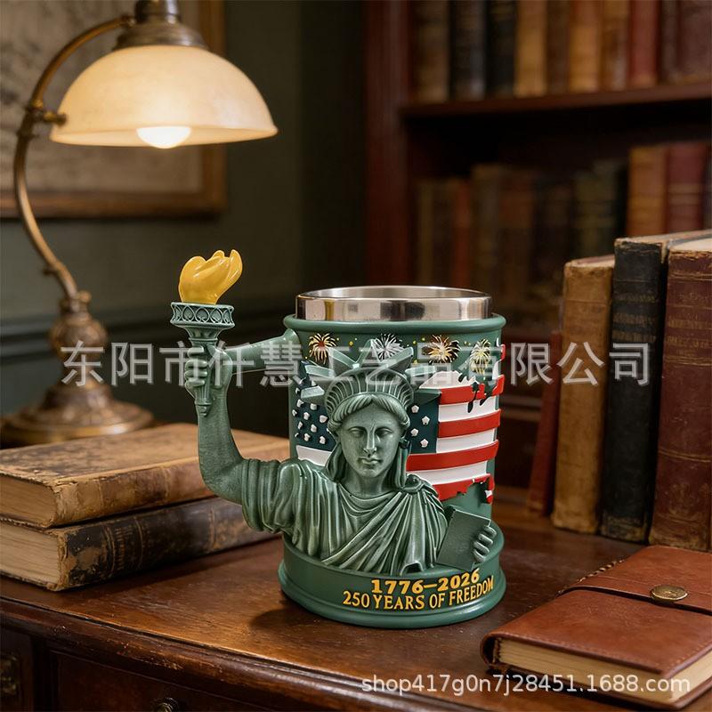 American Statue Of Liberty Torch Mug 304 Stainless Steel Water Cup