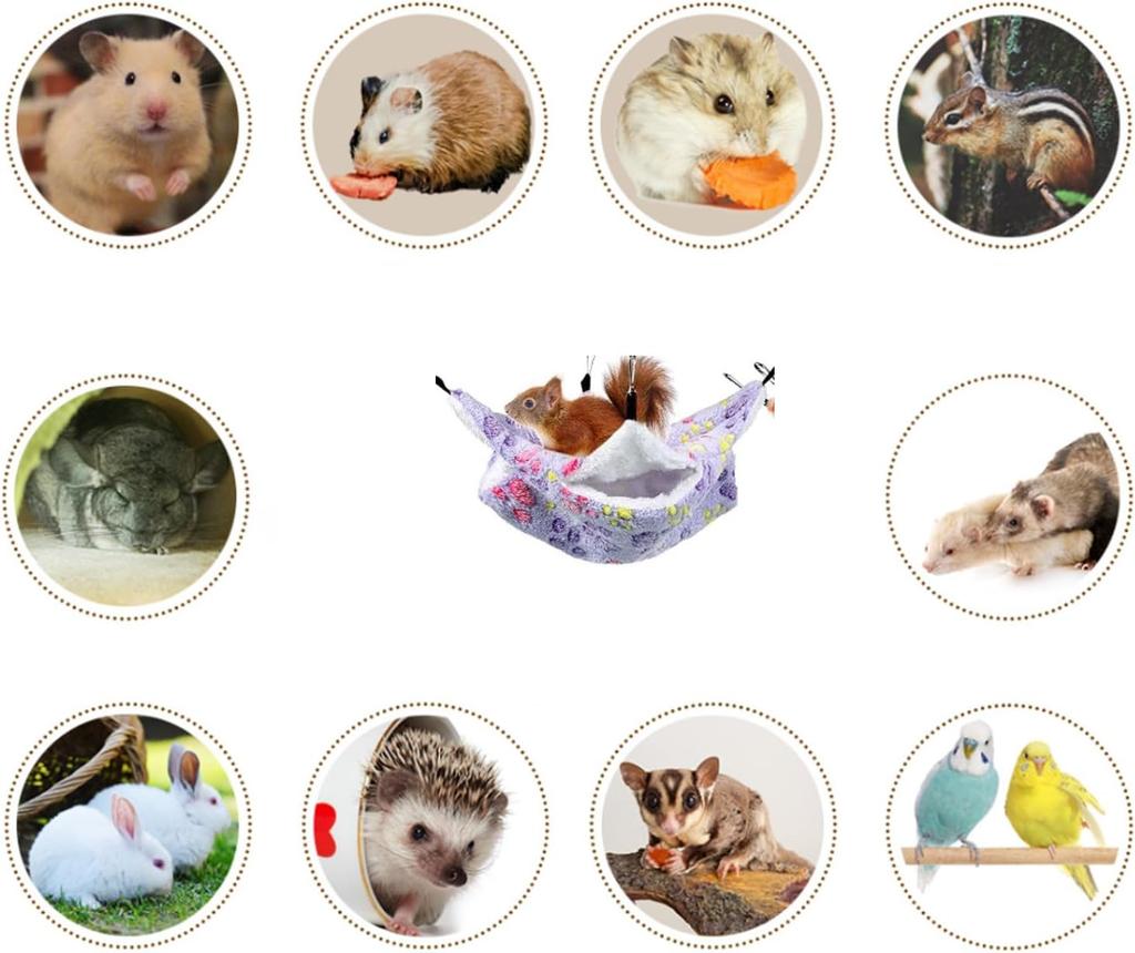 Rat Hammock Cage 2pcs Layer Warm Hanging Bed Chinchilla Hamster Pet Resting Tent