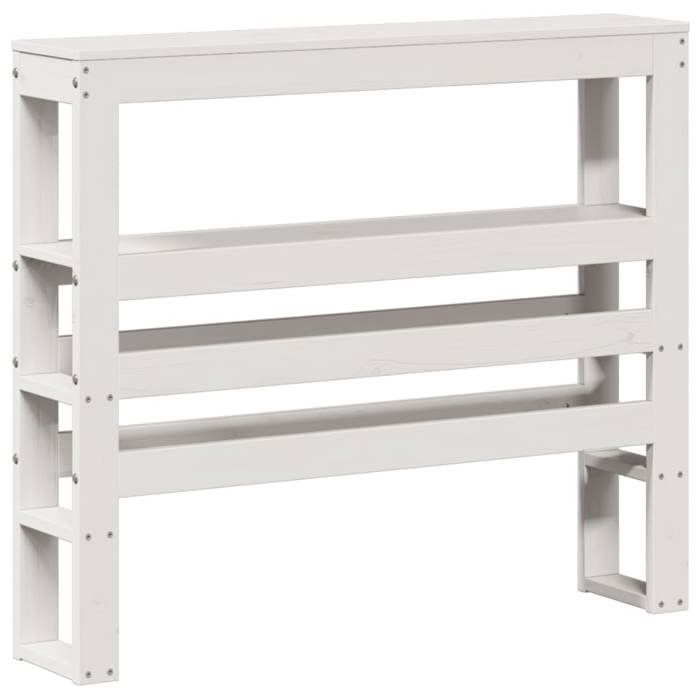 VidaXL Tête de lit avec étagères blanc 75 cm bois massif de pin, tête de lit en bois, tête de lit avec rangement, tête de 850900