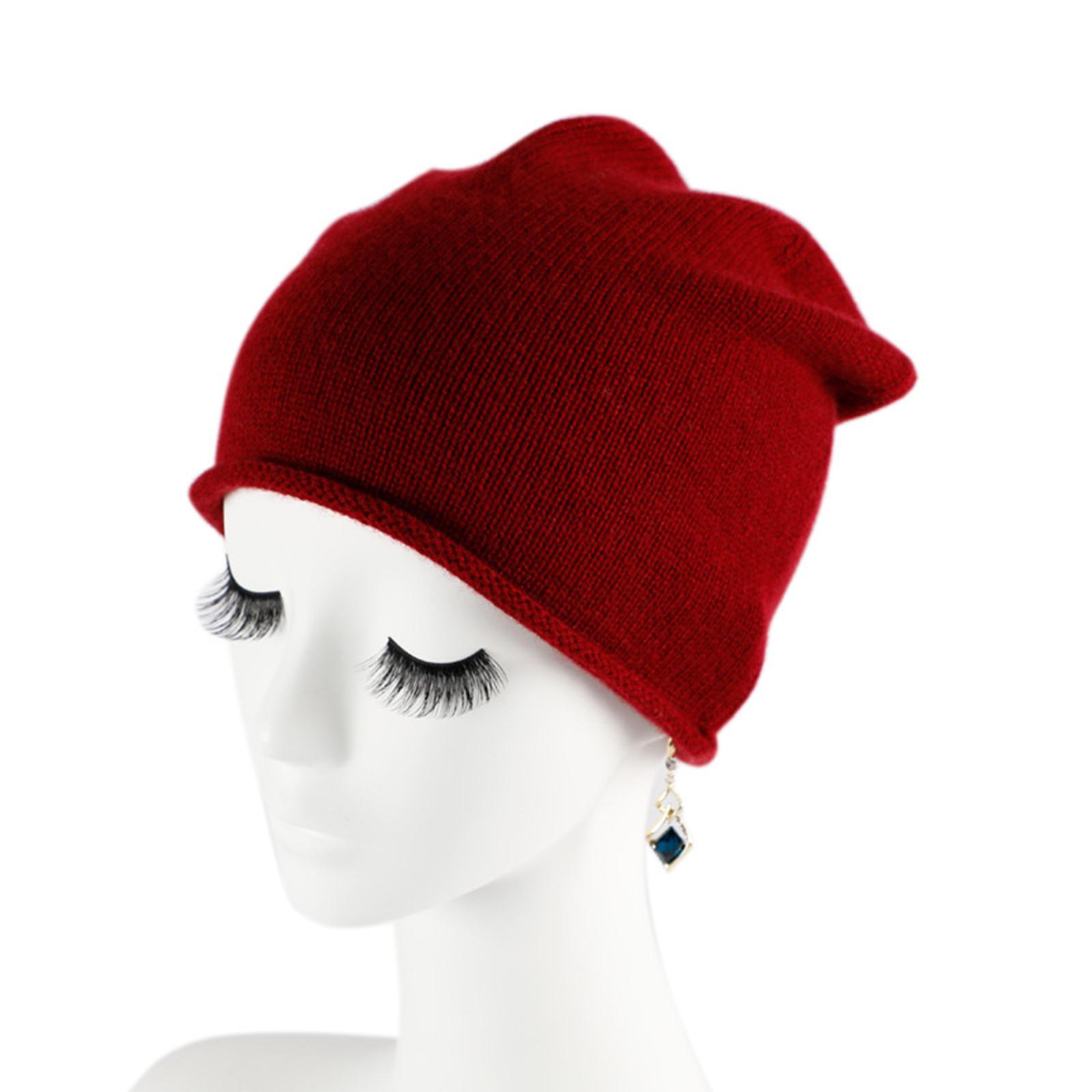 

Мужские и женские вязаные шапки из шерсти универсальны, мужские головные уборы сложены, добавлены толстые и теплые шерстяные шапки One Size винный