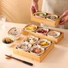Creative Bamboo And Wood Jiugongge Tray Plate Combination Household Restaurant Hot Pot Restaurant Side Dishes Snack Storage Grid Plate
