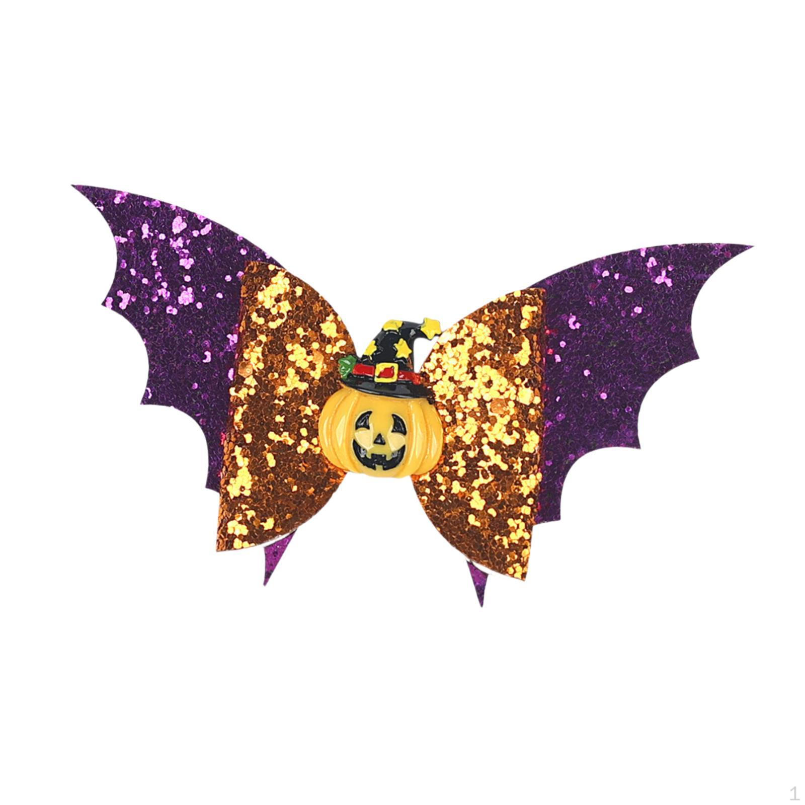 

Bats Wing Hair Barrette with Bow for Women And Girls - Fun Accessories Celebrations Purple and Orange