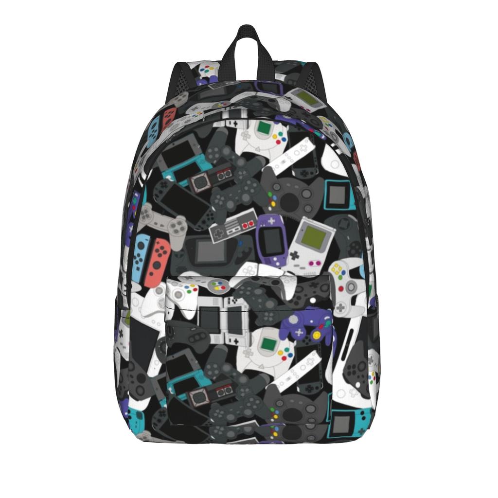 Video Game Gaming Controller Fashion Backpack Gift High School Work  Daypack for Men Women Laptop Canvas Bags