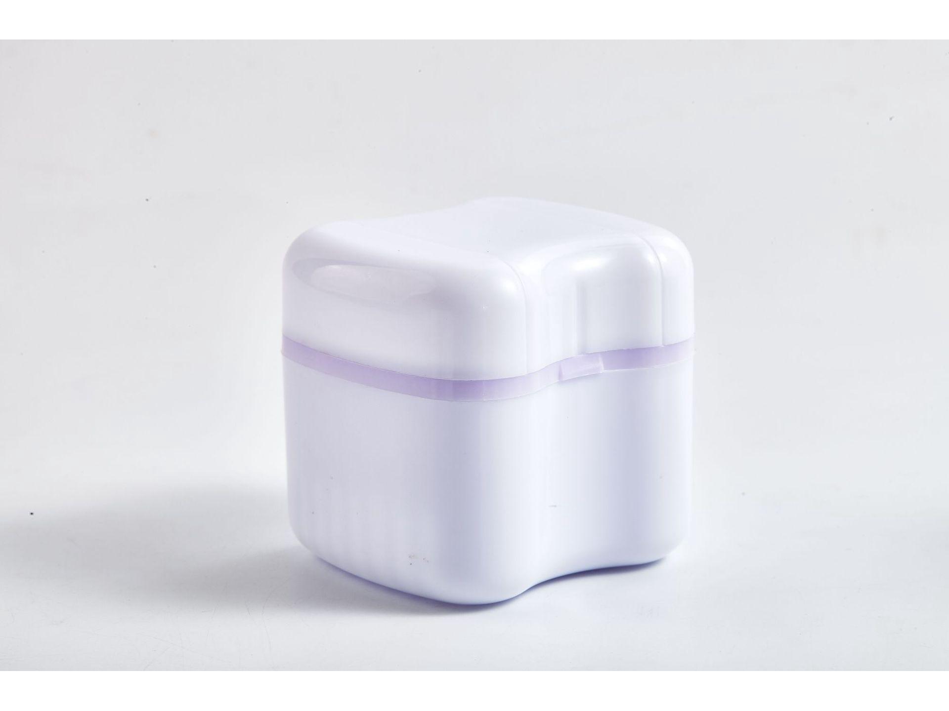 European Style Double-Layer Denture & Retainer Storage Box with Filter фиолетовый