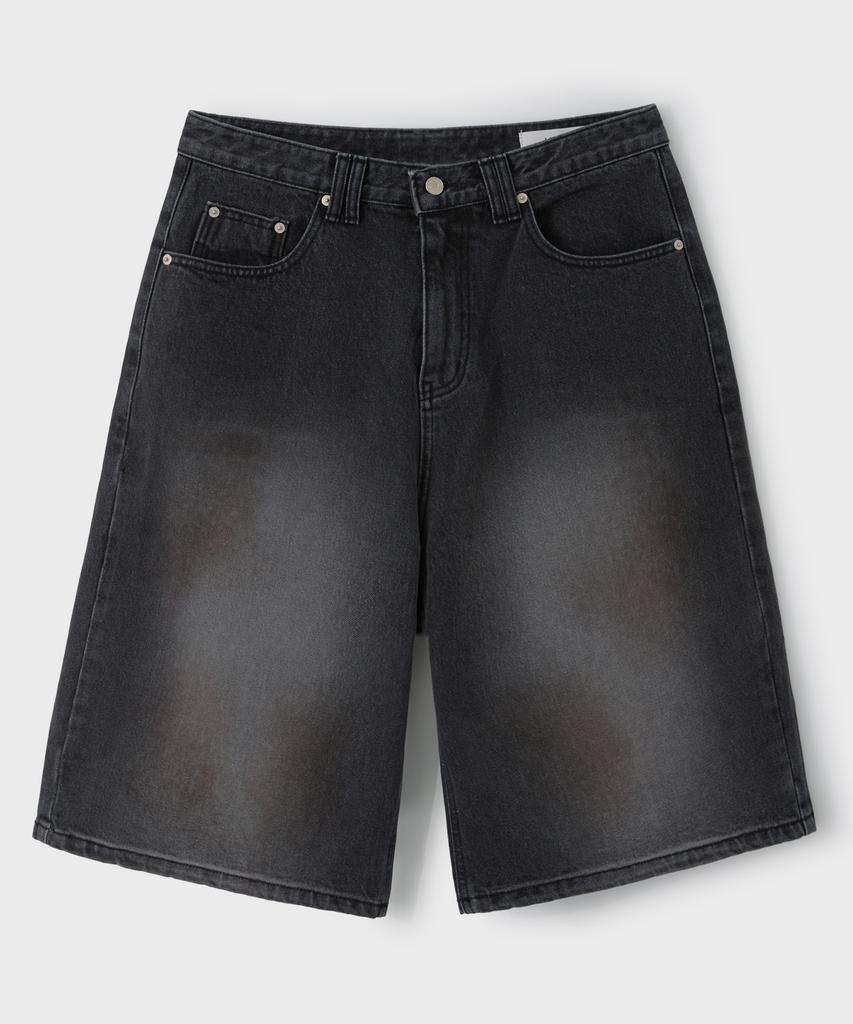 LEIRE Vintage Washed Bermuda Shorts [Black]