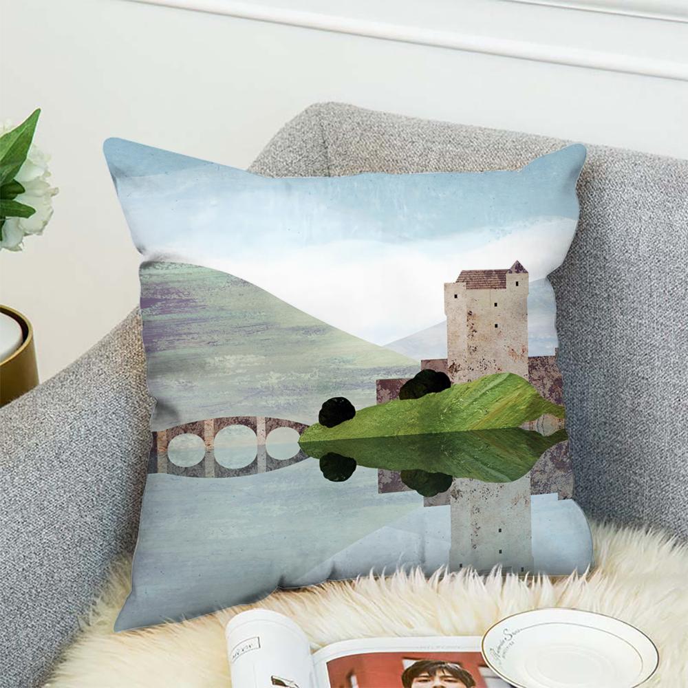 H-Henry Art Pillow Case For Car Sofa Decorative Home Double-sided Print Plush Square Throw Pillow Cushion Cover