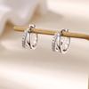 Elegant Stainless Steel Earrings Cubic Zirconia Gold Color Anti Fading Earrings for Women 2025 Wedding Jewelry Accessories Gifts