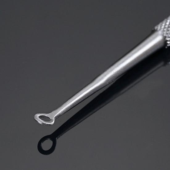 Non-Slip Stainless Steel Pimple Popper Acne Blackhead Removal Needle Tool Silver