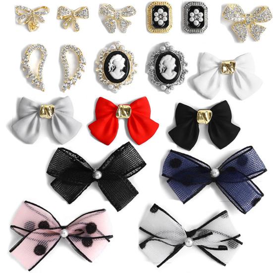 Nail Art Decoration Craft 3D Stereo Self-adhesive Long Lasting Bowknot Nail Art Decoration for Women Daily Life