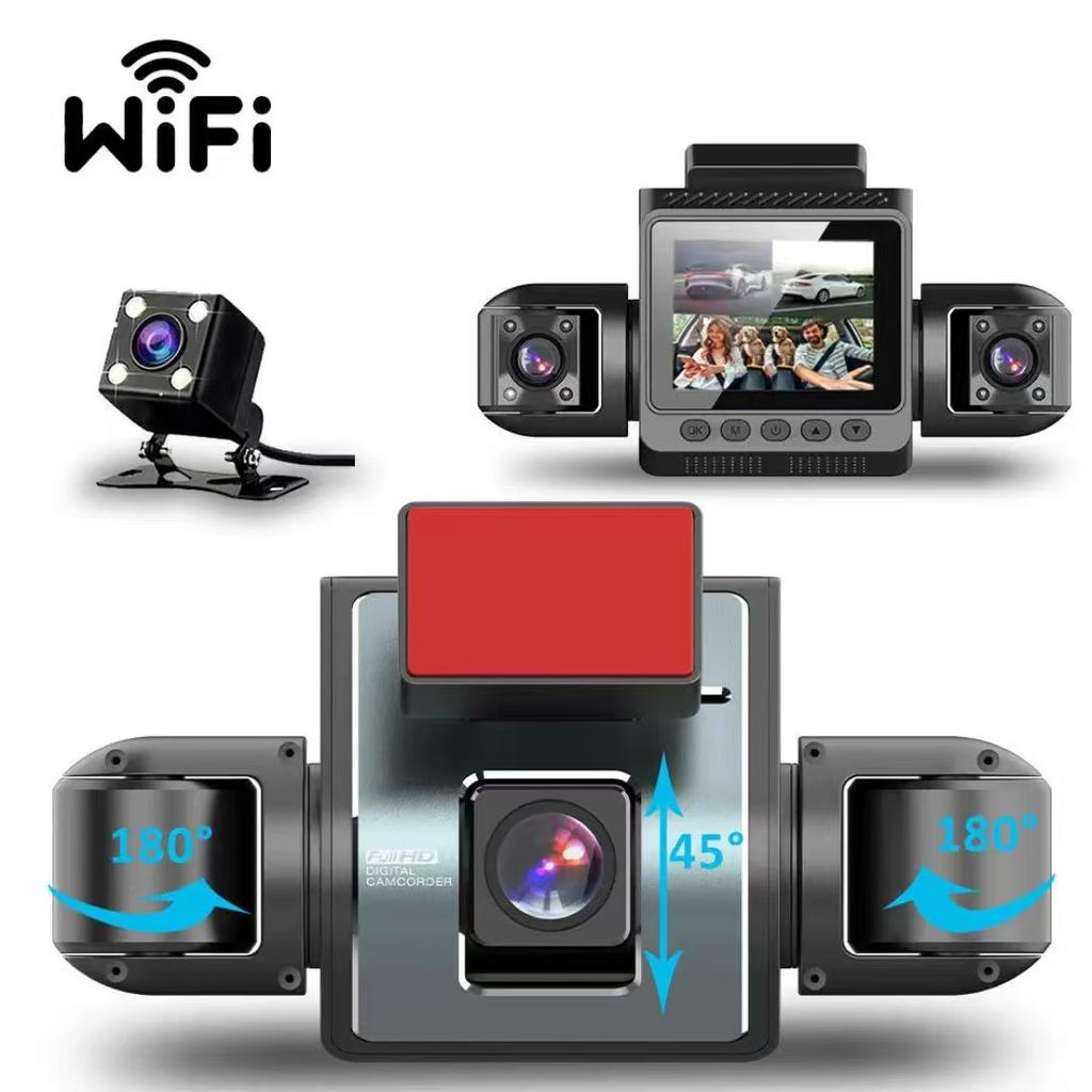 4-Channel Dash Cam, Front, Rear & Inside, 1080P Car Camera, Night Vision, G-Sensor, Driving Video Recorder